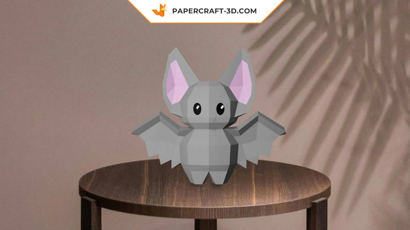 Papercraft Dracula et chauve-souris en origami 3D, weergave 6
