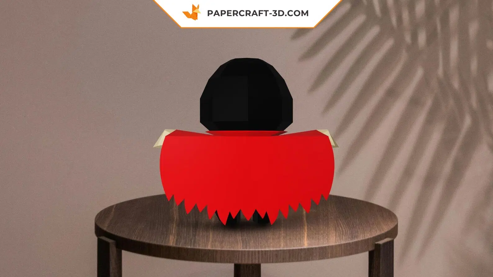 Papercraft Dracula et chauve-souris en origami 3D, weergave 4