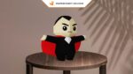 Papercraft of Dracula and his bat in 3D origami