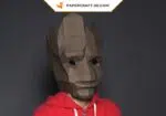 Papercraft masque de Groot en origami, weergave 3
