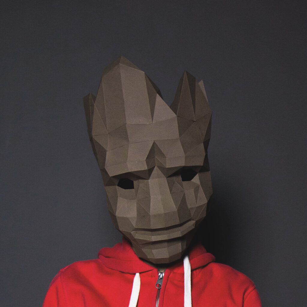 Papercraft Groot mask in origami