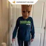 Papercraft masque de Groot en origami, weergave 4