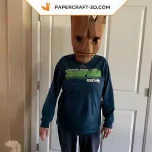 Papercraft masque de Groot en origami, weergave 4