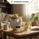 Papercraft de la Sra. Samovar y Zip en origami 3D