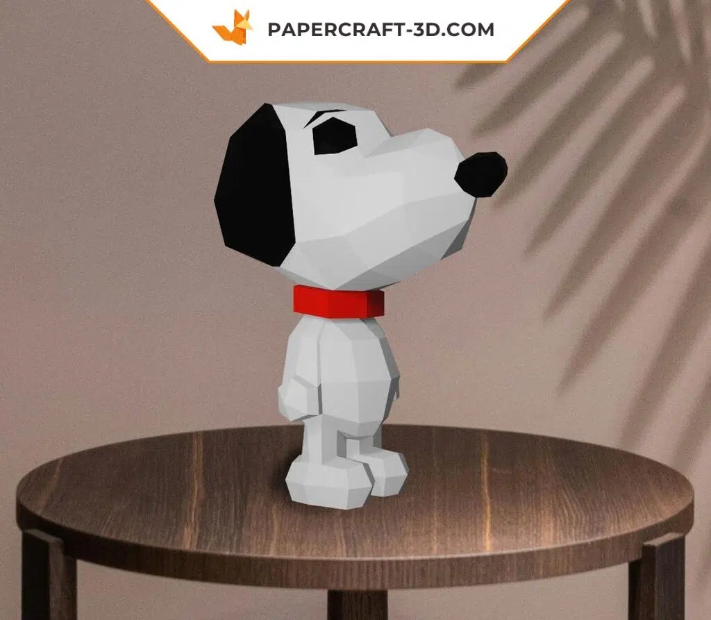 Papercraft de Snoopy em origami 3D