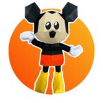 Papercraft of Mickey Mouse in origami