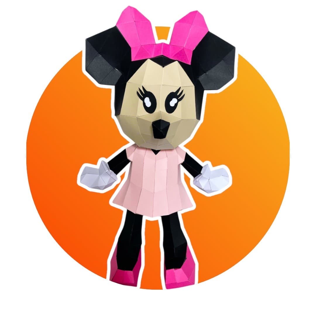 Papercraft of Minnie in 3D origami