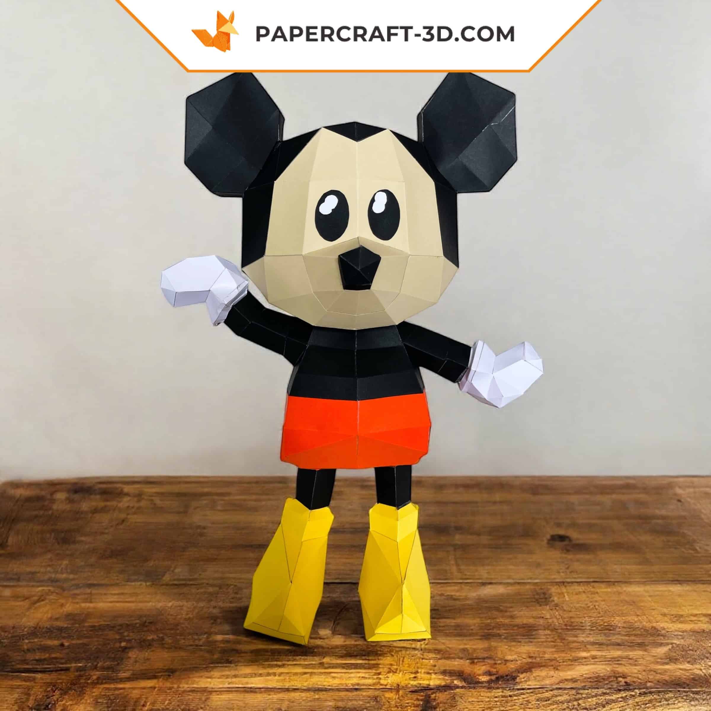 Papercraft of Mickey Mouse in origami