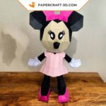 Papercraft of Minnie in 3D origami