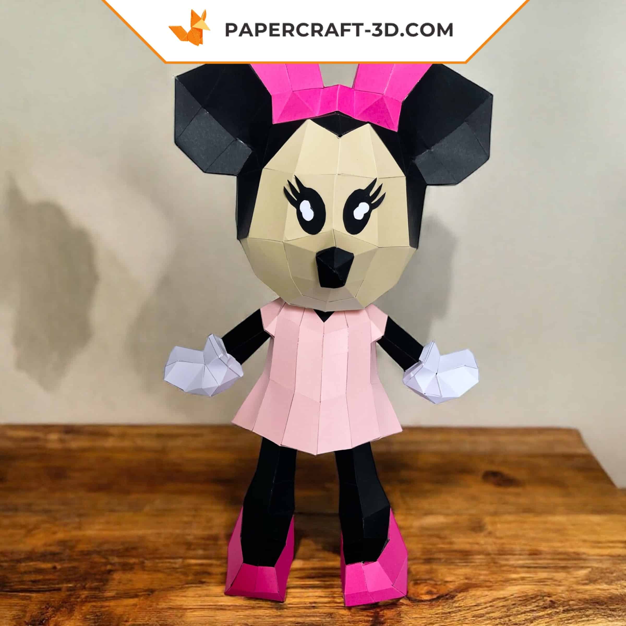 Papercraft of Minnie in 3D origami