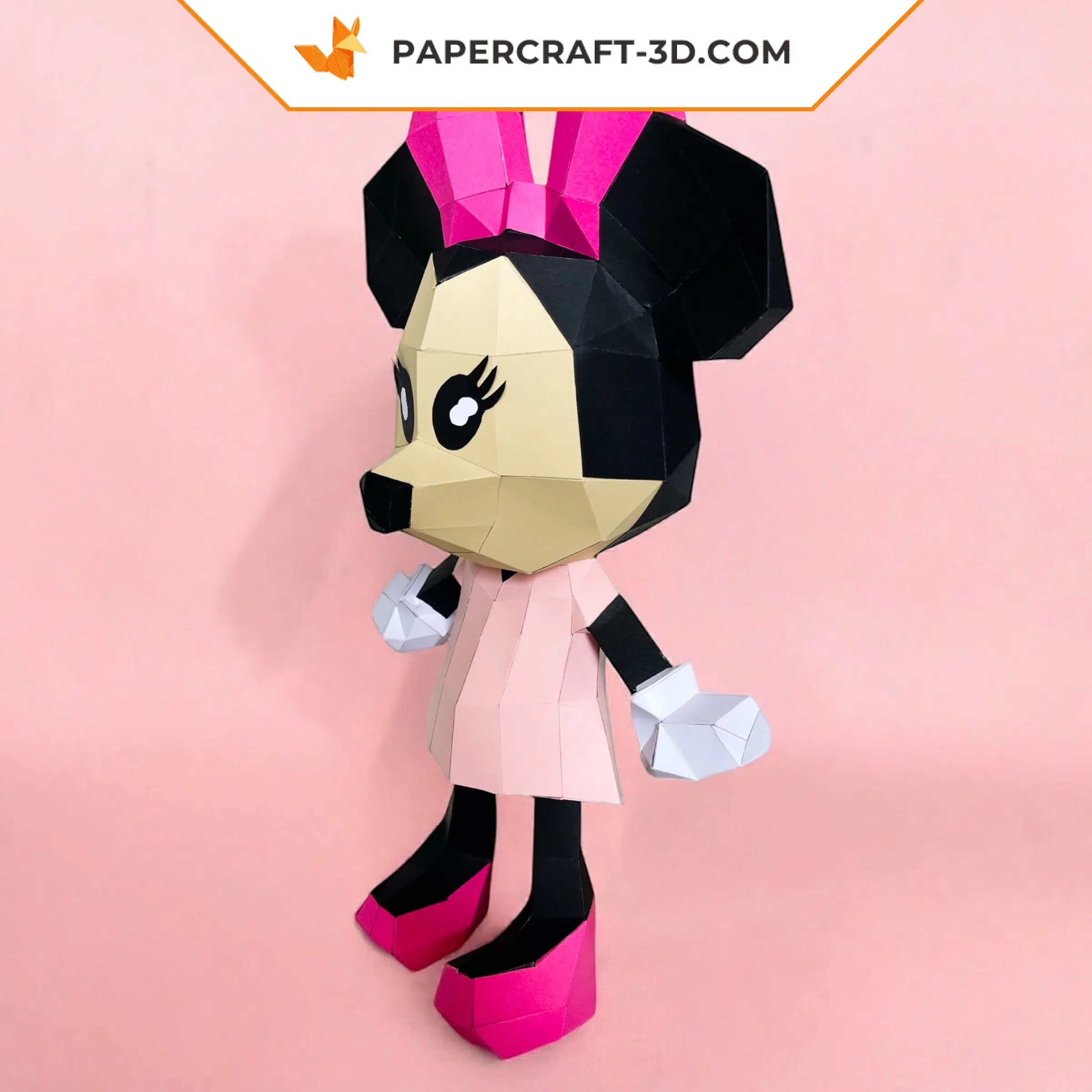Papercraft de Minnie en origami 3D, weergave 4