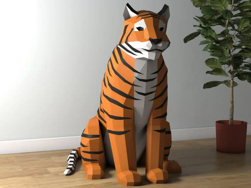 Origami Tiger Papercraft PDF, view 2