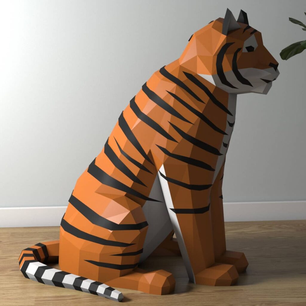 Papercraft de tigre en origami PDF