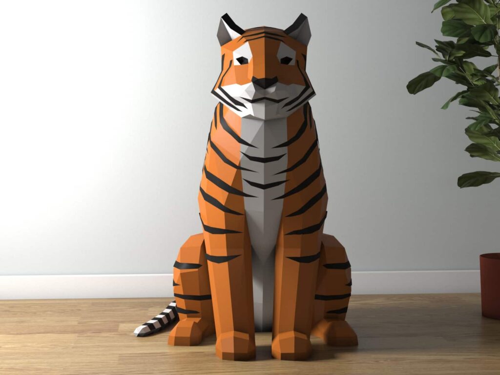 Papercraft de tigre en origami PDF