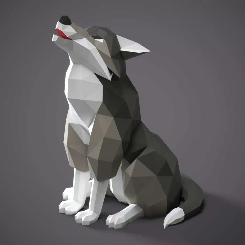 Papercraft di lupo in origami