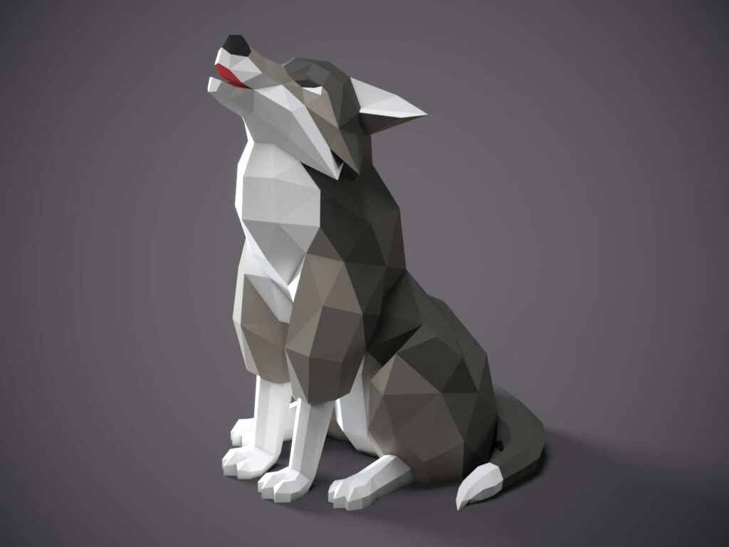 Papercraft Wolf aus Origami