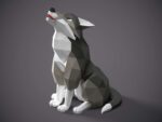 Papercraft de loup en origami