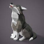 Papercraft de loup en origami