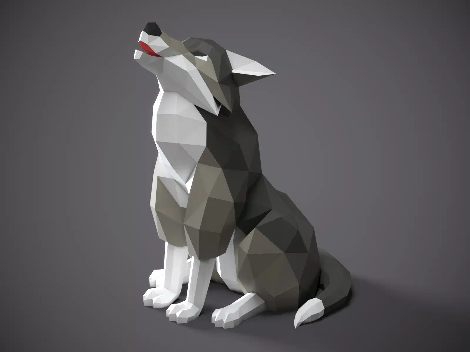 Papercraft de loup en origami Papercraft de loup en origami