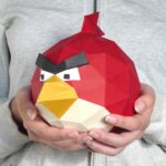 Papercraft of Red Angry Bird in origami