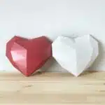 Papercraft cuore rosso in origami 3D