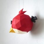 Papercraft of Red Angry Bird in origami