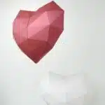 Papercraft cuore rosso in origami 3D