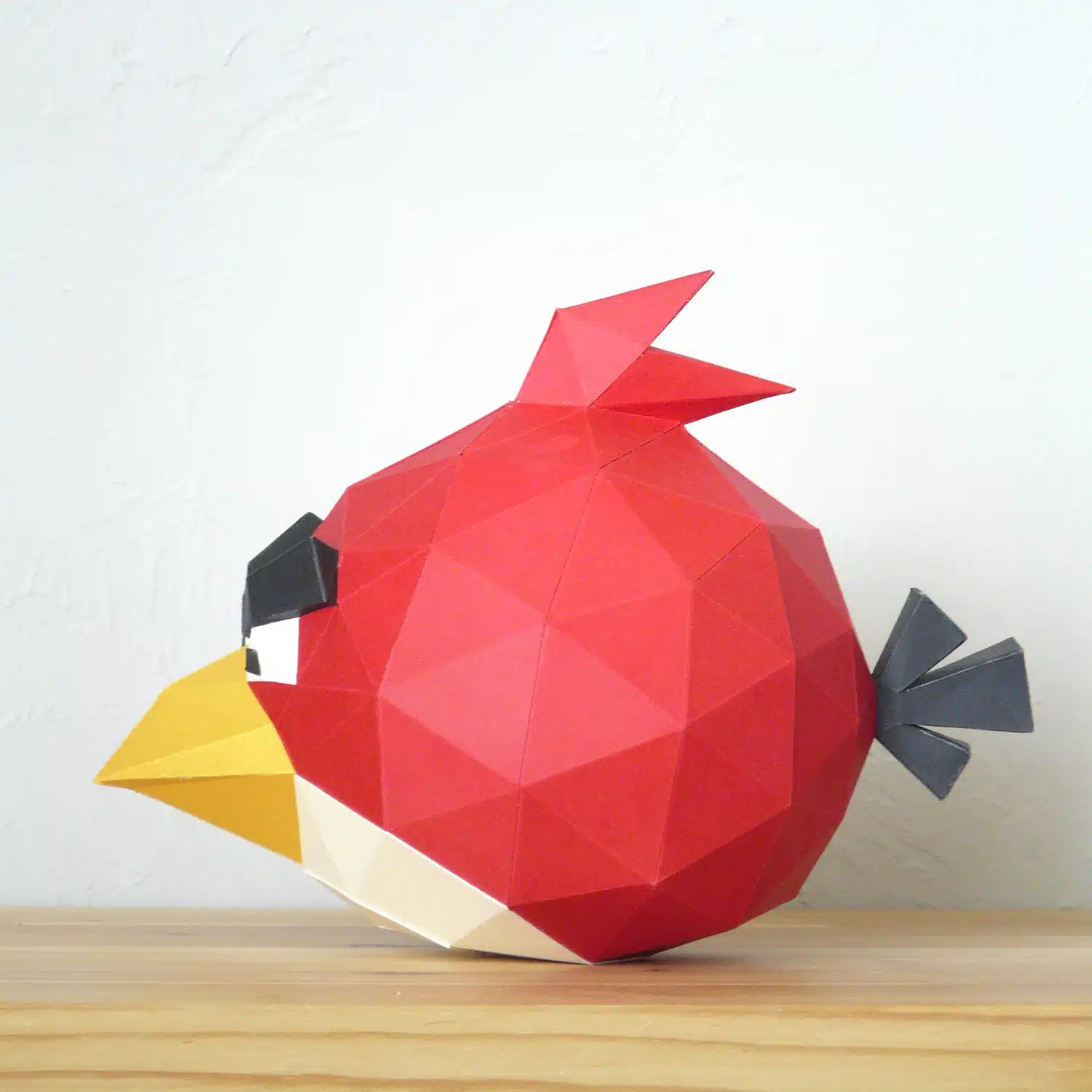 Red Angry Bird papercraft origami, back view