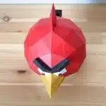 Red Angry Bird papercraft origami, assembled