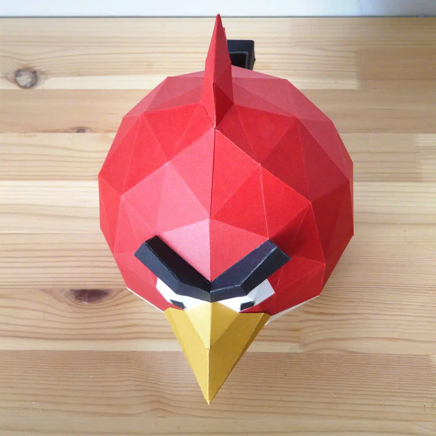 Red Angry Bird papercraft origami, assembled