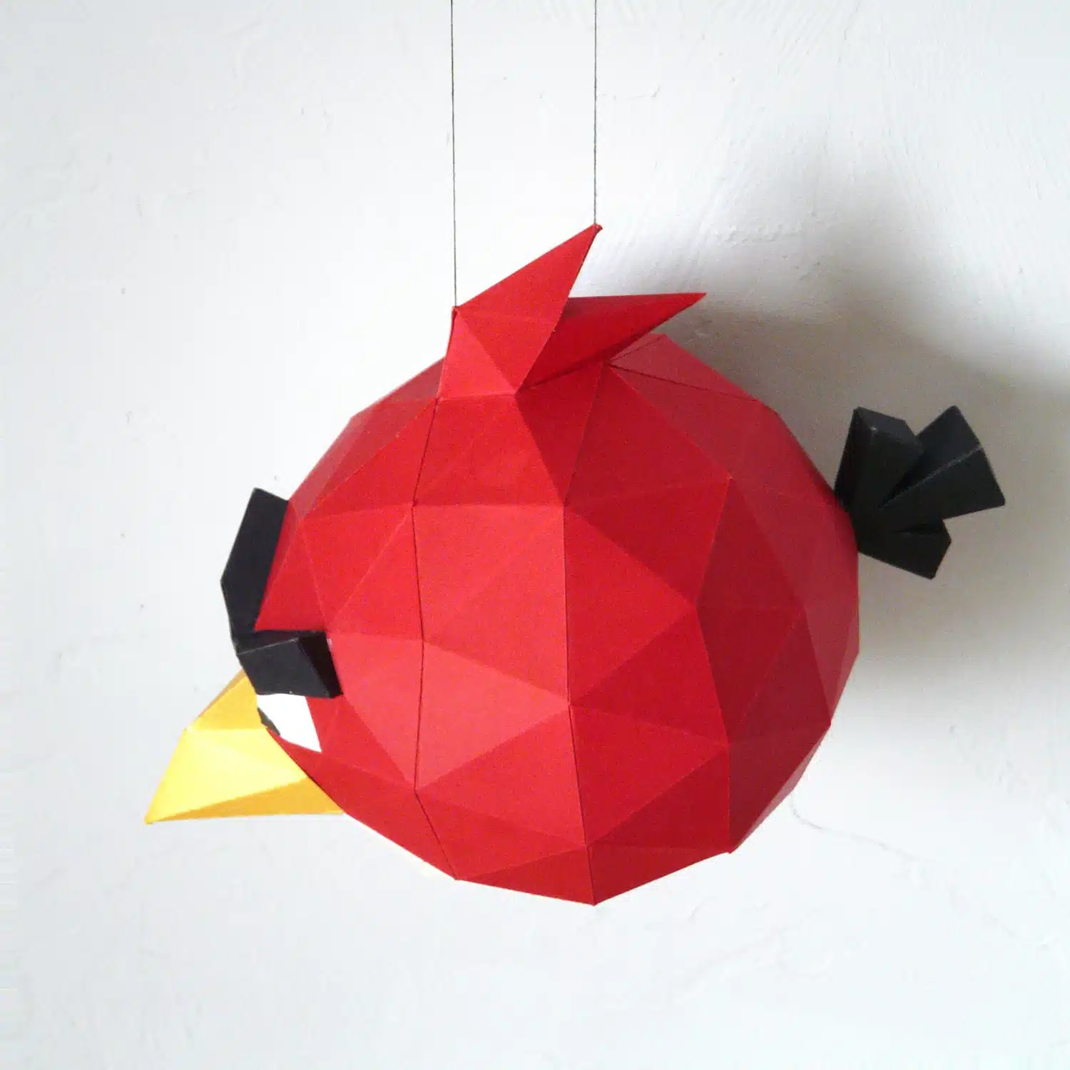 Red Angry Bird papercraft origami, view 2, weergave 2