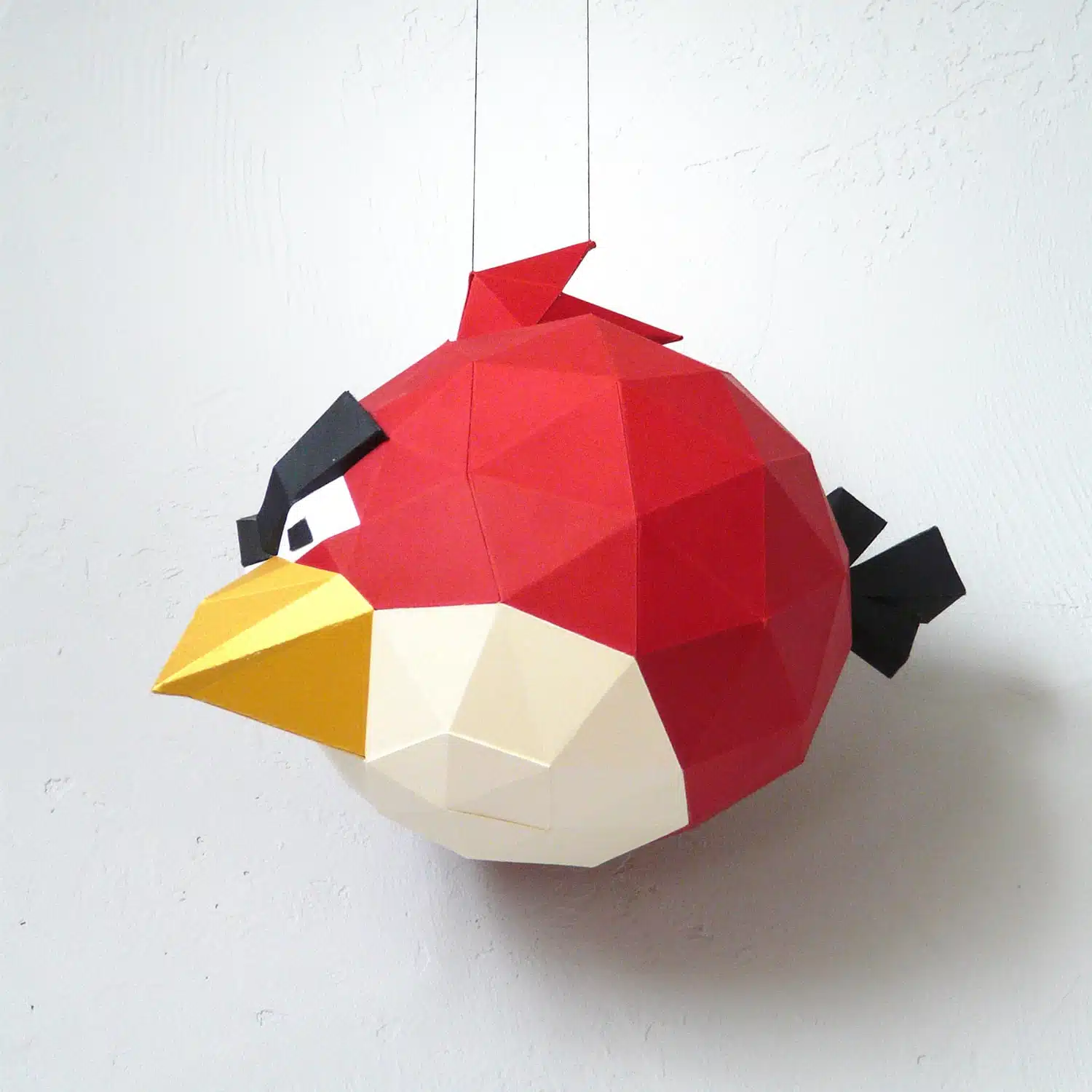 Red Angry Bird papercraft origami, detail, weergave 2