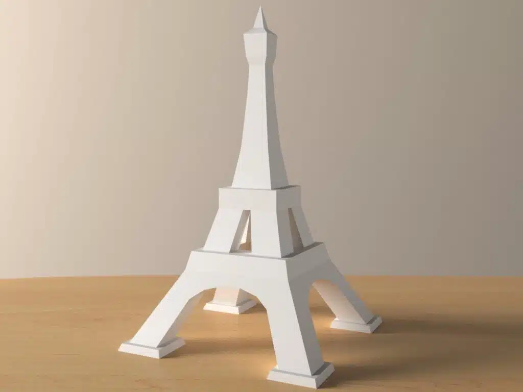 3D Origami Eiffel Tower Papercraft, view 2