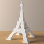 Papercraft of Eiffel Tower in 3D origami