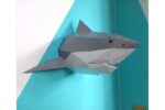 Papercraft shark in 3D origami