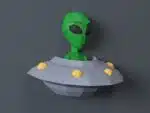 Papercraft de alien y su platillo volante en origami 3D