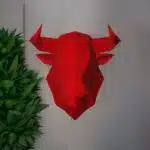 Papercraft bull head in origami 3D