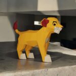Papercraft de simba en origami 3D