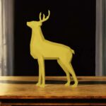 Papercraft di cervo in piedi in origami 3D