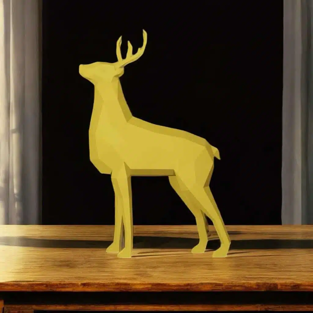 Papercraft stehender Hirsch aus Origami