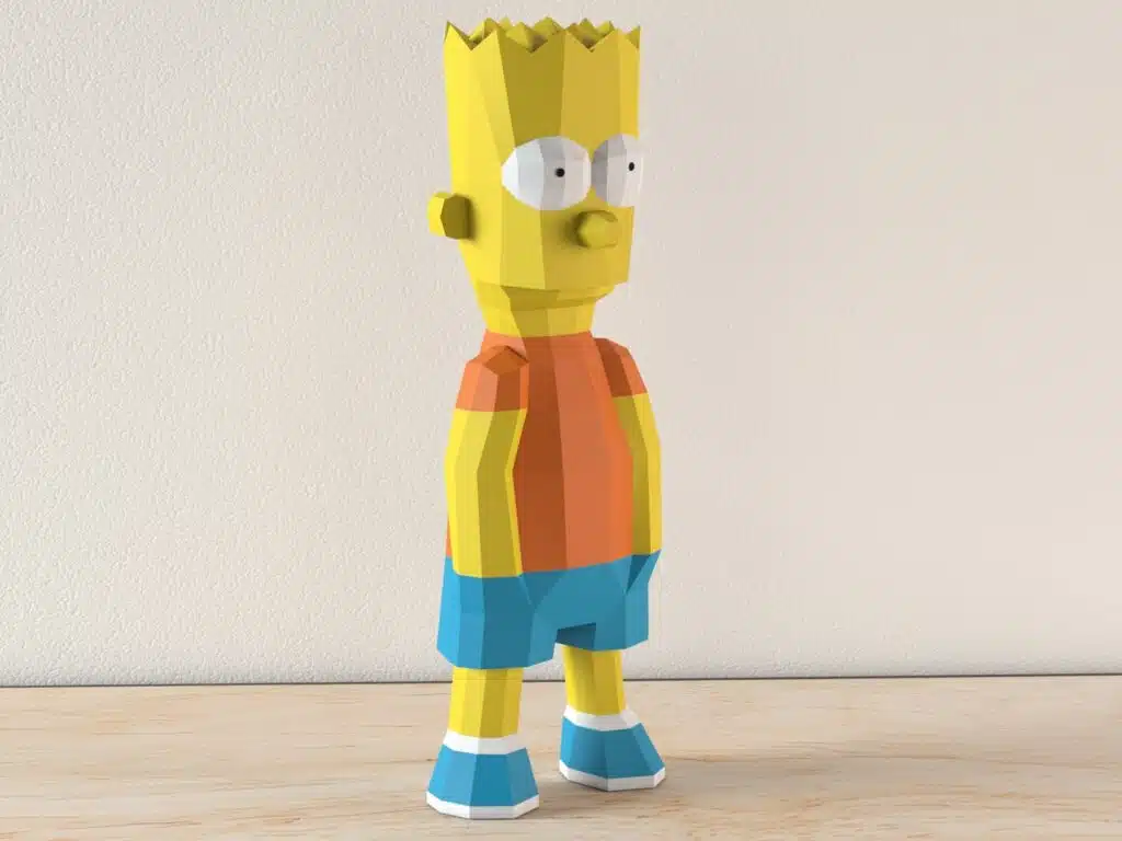 Bart Simpson 3D Origami Papercraft, view 2