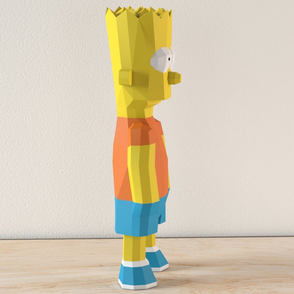 Papercraft Bart Simpson in 3D origami