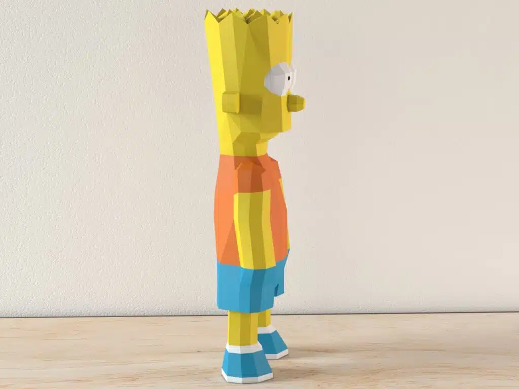Bart Simpson 3D Origami Papercraft, detail