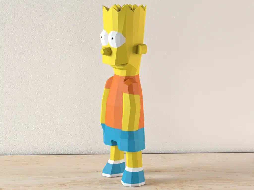 Bart Simpson 3D Origami Papercraft, 3D model