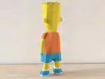 Bart Simpson 3D Origami Papercraft, back view