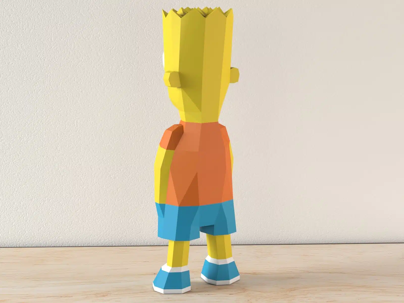 Bart Simpson 3D Origami Papercraft, back view