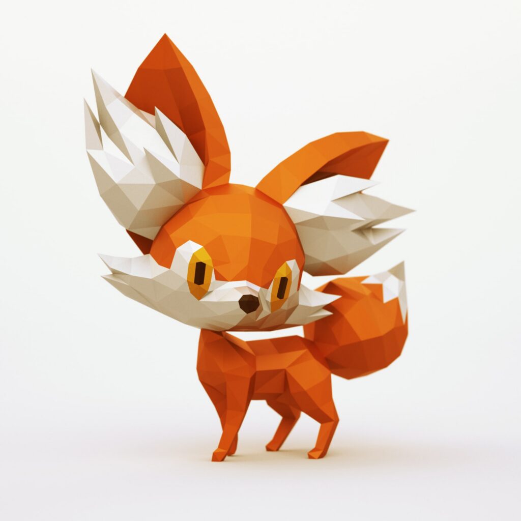 Papercraft Baby-Fuchs als Origami