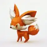 Baby fox papercraft origami, 3D model