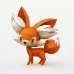 Baby fox papercraft origami, back view