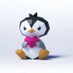3D Origami Papercraft Baby Penguin, detail